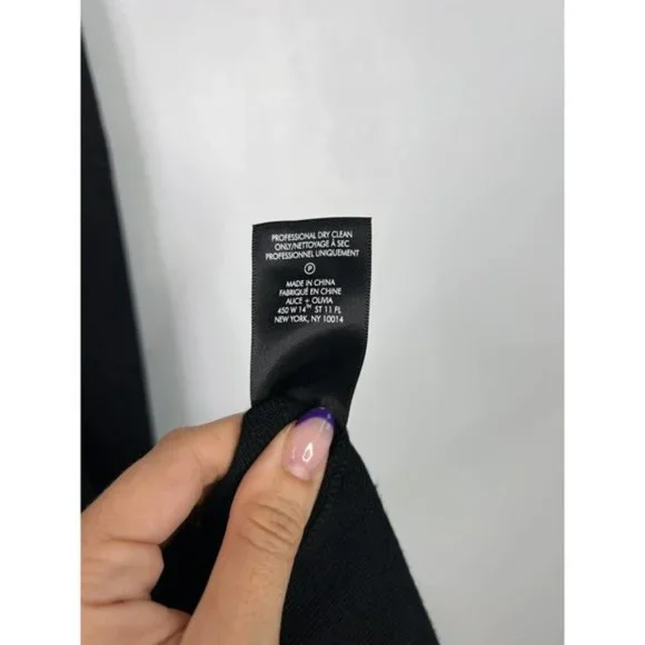 Alice + Olivia Issa Metallic Turtleneck Mini Dress Women's Black Size: XS NWOT - Picture 8 of 9